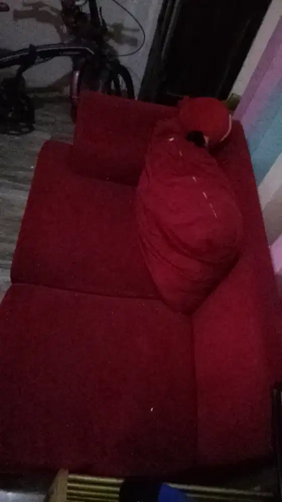 Jual sofa set model L plus bantal