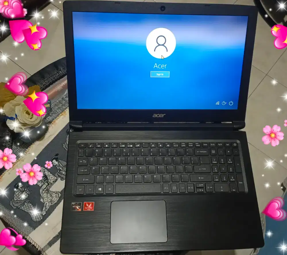 Acer Ryzen 5 Hitam Ram 8 GB HD 1024 GB Nego