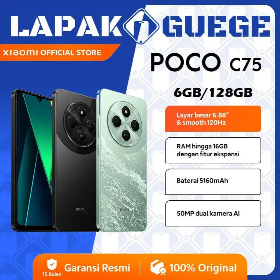Poco C75 6/128 128gb baru garansi resmi BNIB
