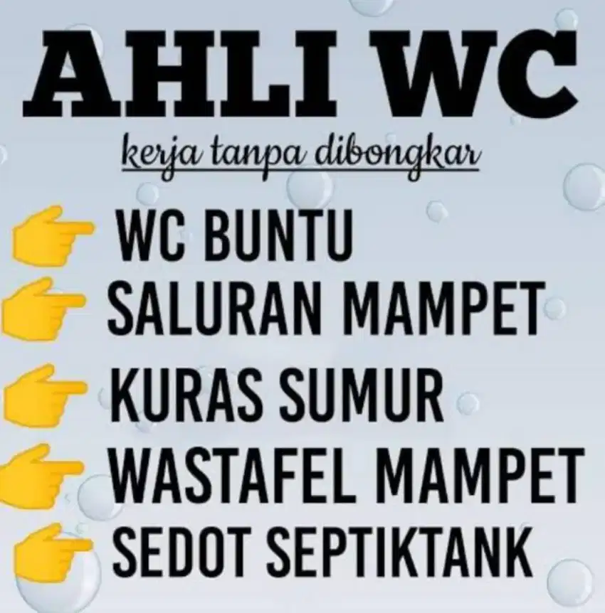 Ahli WC buntu Wastafel mampet
