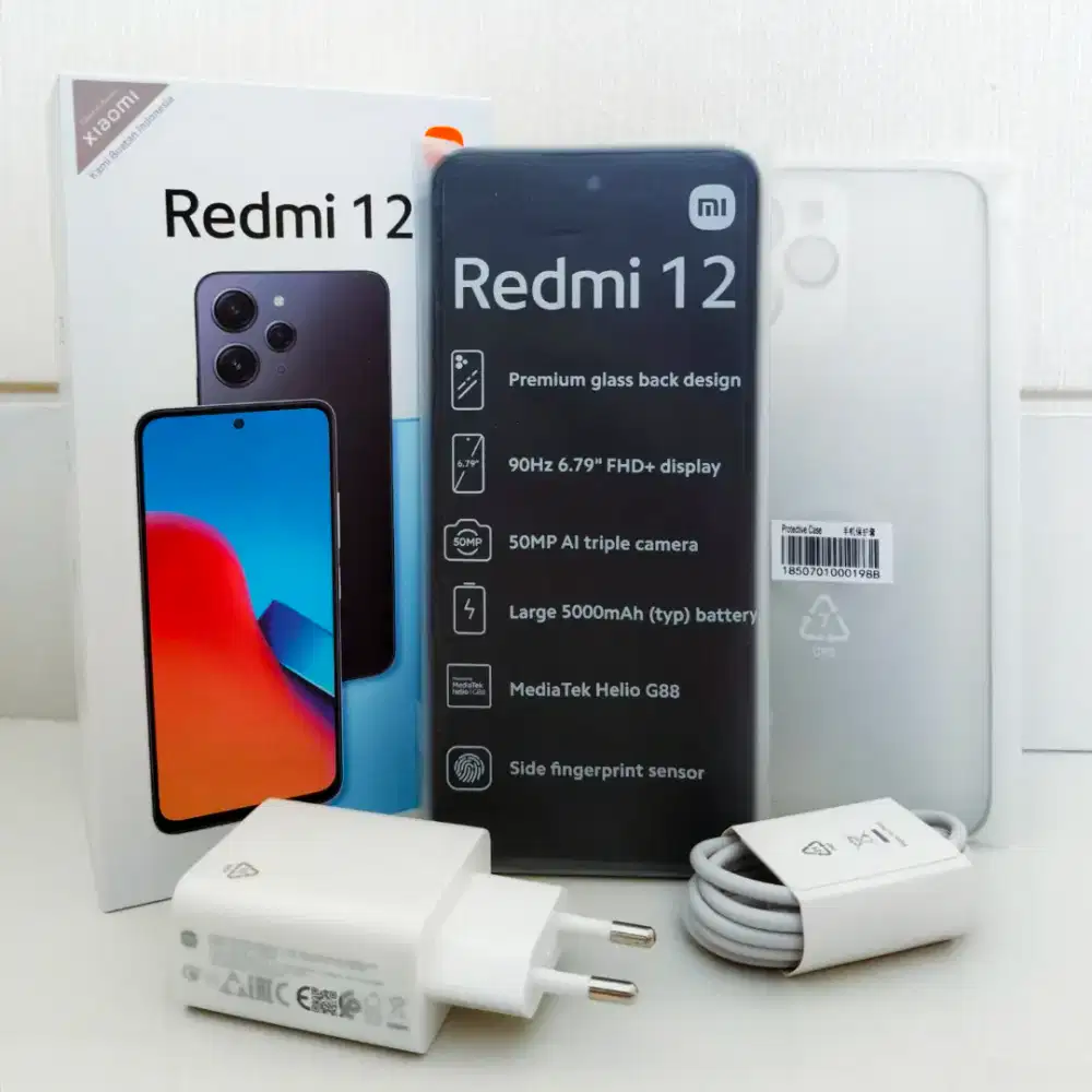 XIAOMI REDMI 12 - BLACK - 8/128 GB | MURAH, MULUS, GARANSI AKTIF
