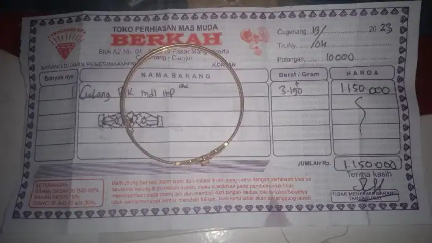 Terima jual perhiasan emas dan berlian