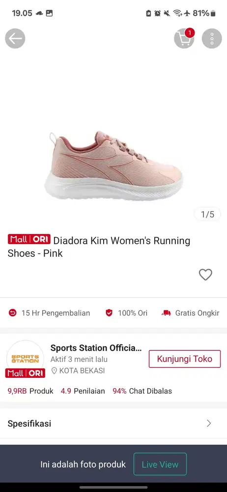 Dijual murah Diadora ori LIKENEW UK 38