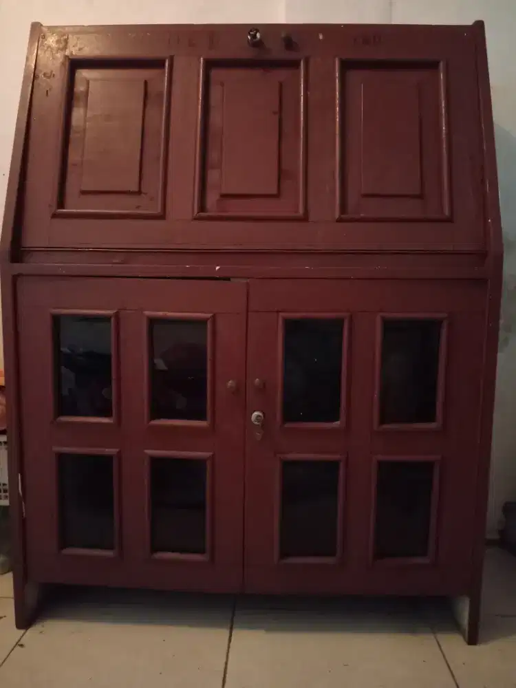 Meja belajar Jadul 3 generasi kayu bagus