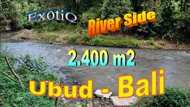 2,400 m2 Land with Jungle View by the River in Sentral Ubud