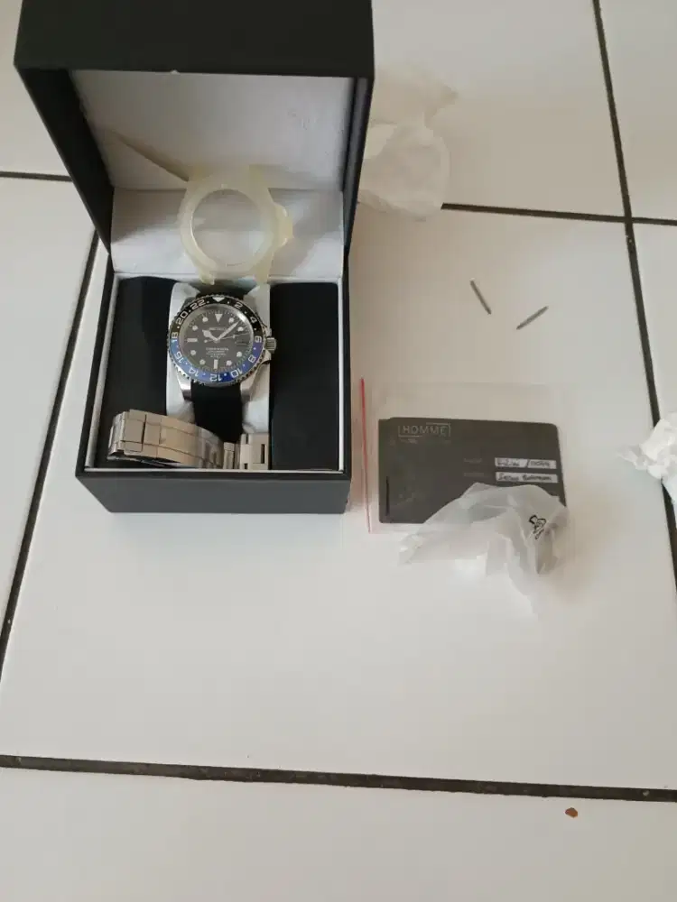 Seiko Mode Rolex Batman by Homeindo Mulus Like New Bonus Rubber B