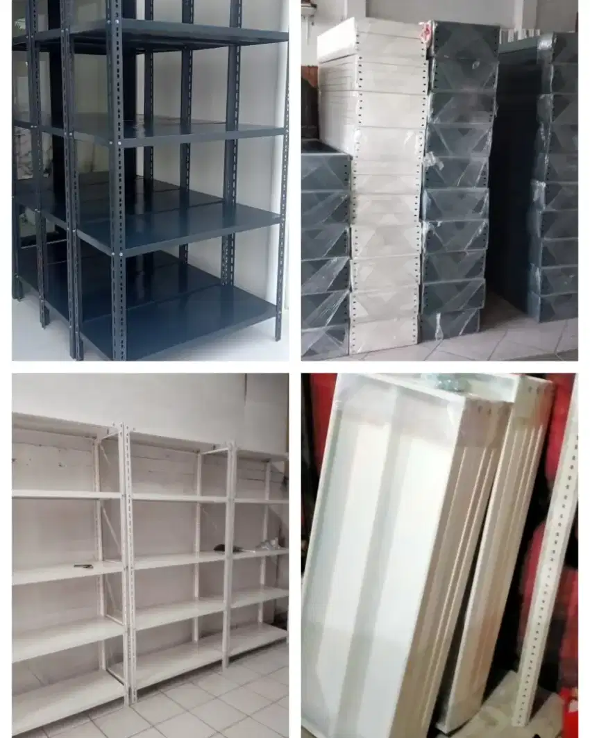 Rak besi siku lubang  Tebal 
5 & 4 susun 100x40x200cm.  Bayar COD