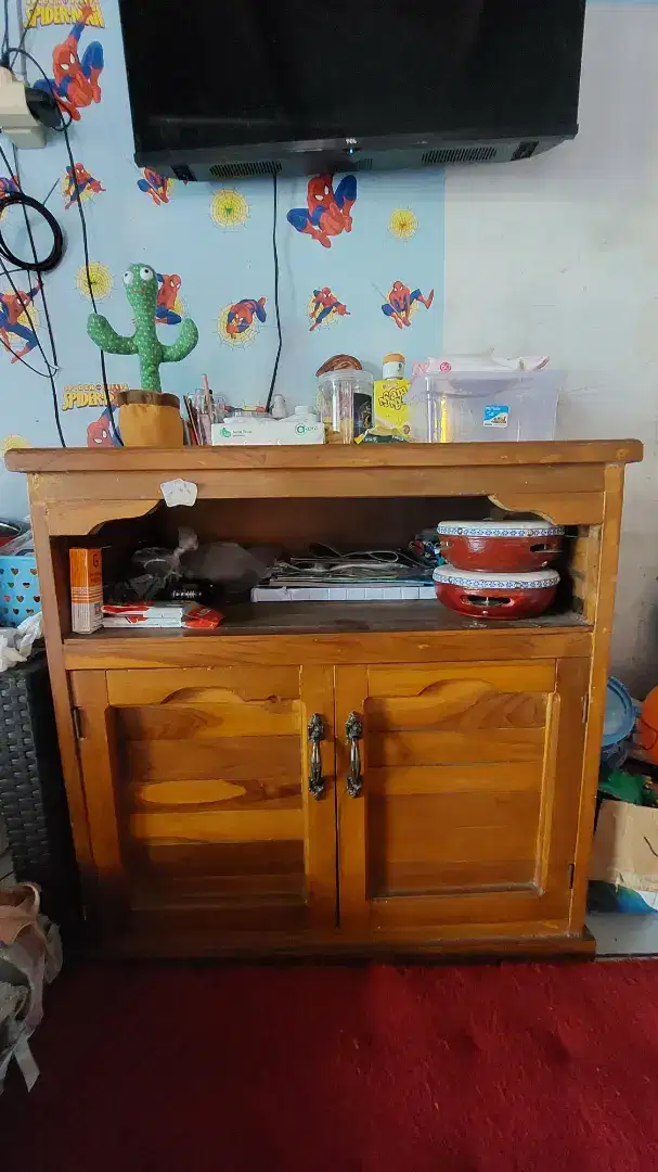 Meja Lemari TV Kayu Jati