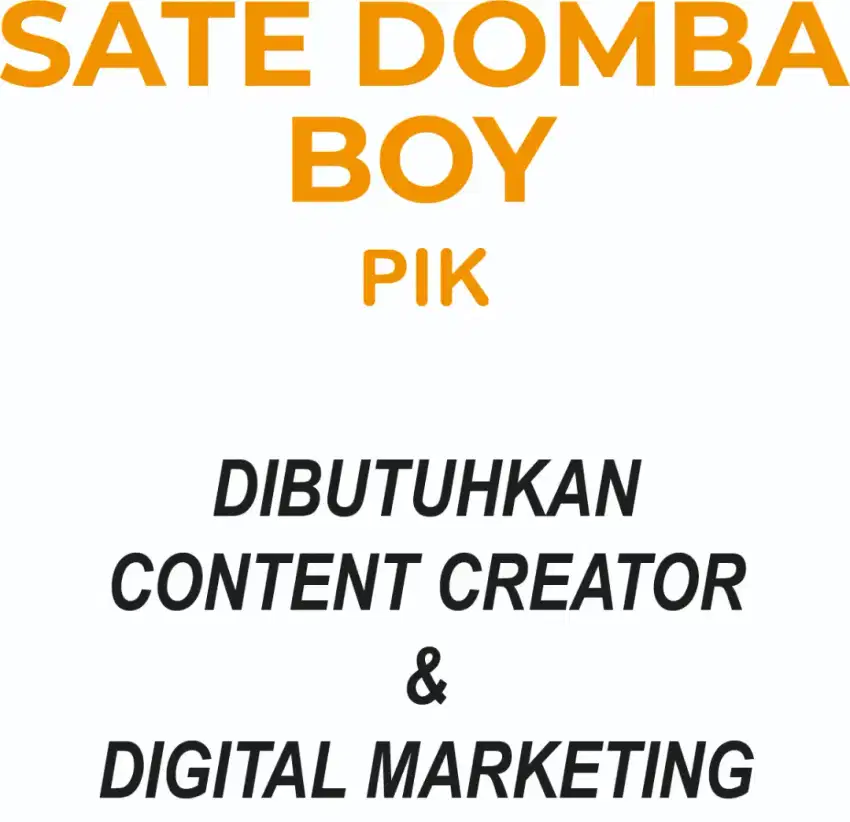 Dibutuhkan Content Creator & Digital marketing ( paham AI)