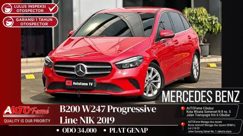 Mercedes Benz B200 W247 Progressive Line Pemk 2020 Red On Black Like N