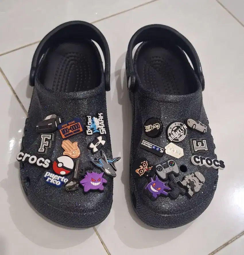 Sandal Crocs Baya Glitter Clog Size 42 M 9 W 11 Preloved Original