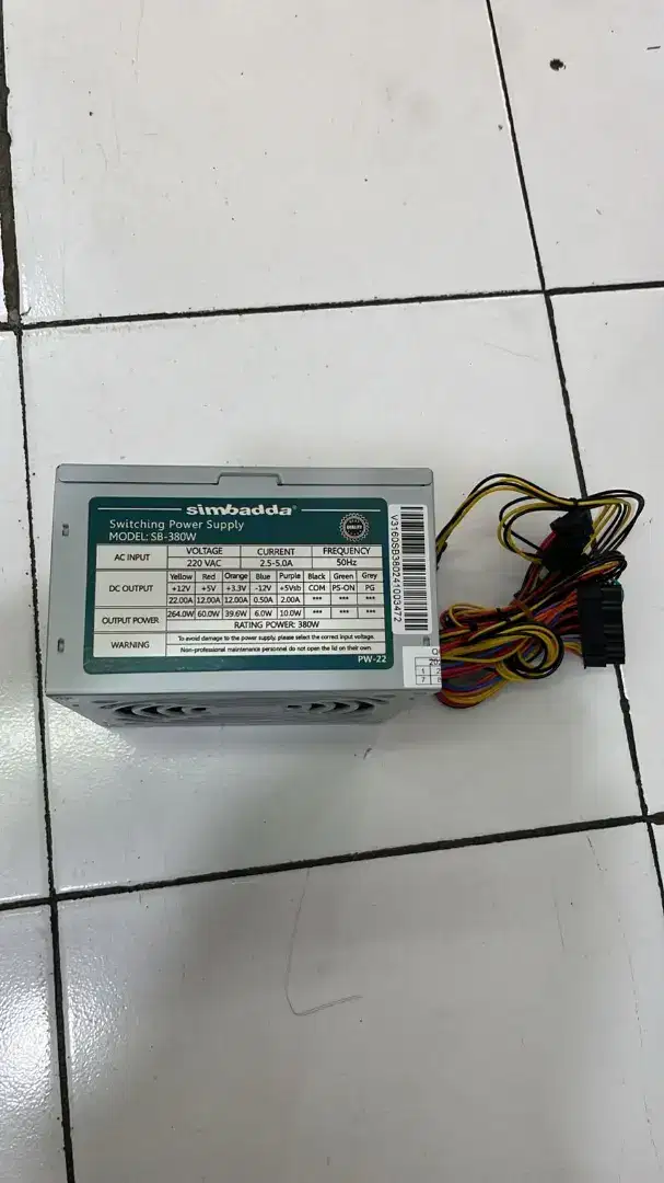 PSU 380W Simbadda, Baru, 1 Tahun