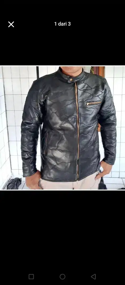Jaket kulit asli Garut model sambung 90% masih bagus blom ada sobek