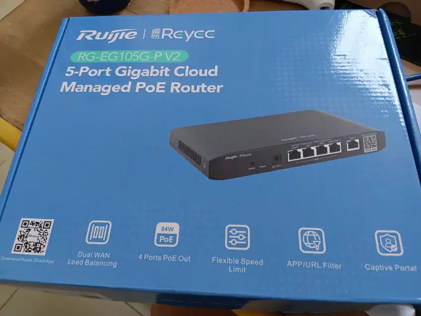 Ruijje Router RG-EG105GP V2 Cloud Managed PoE Router SD-WAN