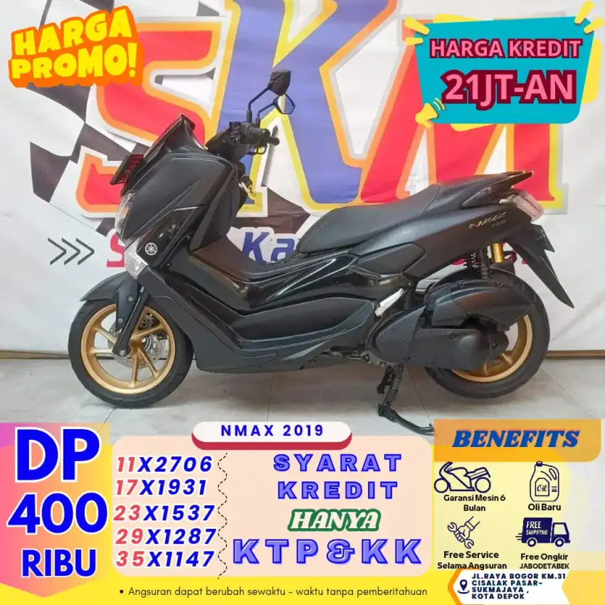 (Nmax tahun 2019 dp:400  servis grtis selma angsuran