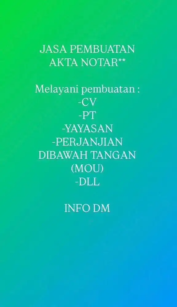 JASA AKTA PENDIRIAN CV, PT