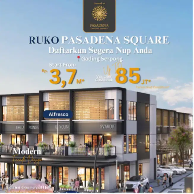 Dijual Ruko Baru 3 Lantai DP 5% Di Jalan Utama Gading Serpong BSD