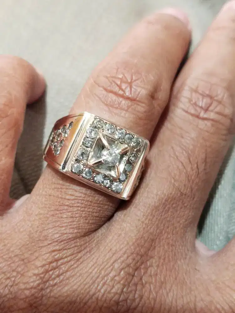 Full berlian ring perak swasa