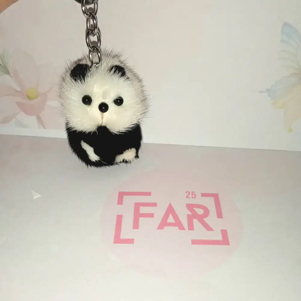 Gantungan Kunci Panda Bulu Lucu & Lembut - Mini Keychain Panda Furry