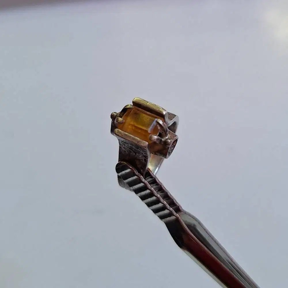 Natural Citrine Quartz + Silver Ring