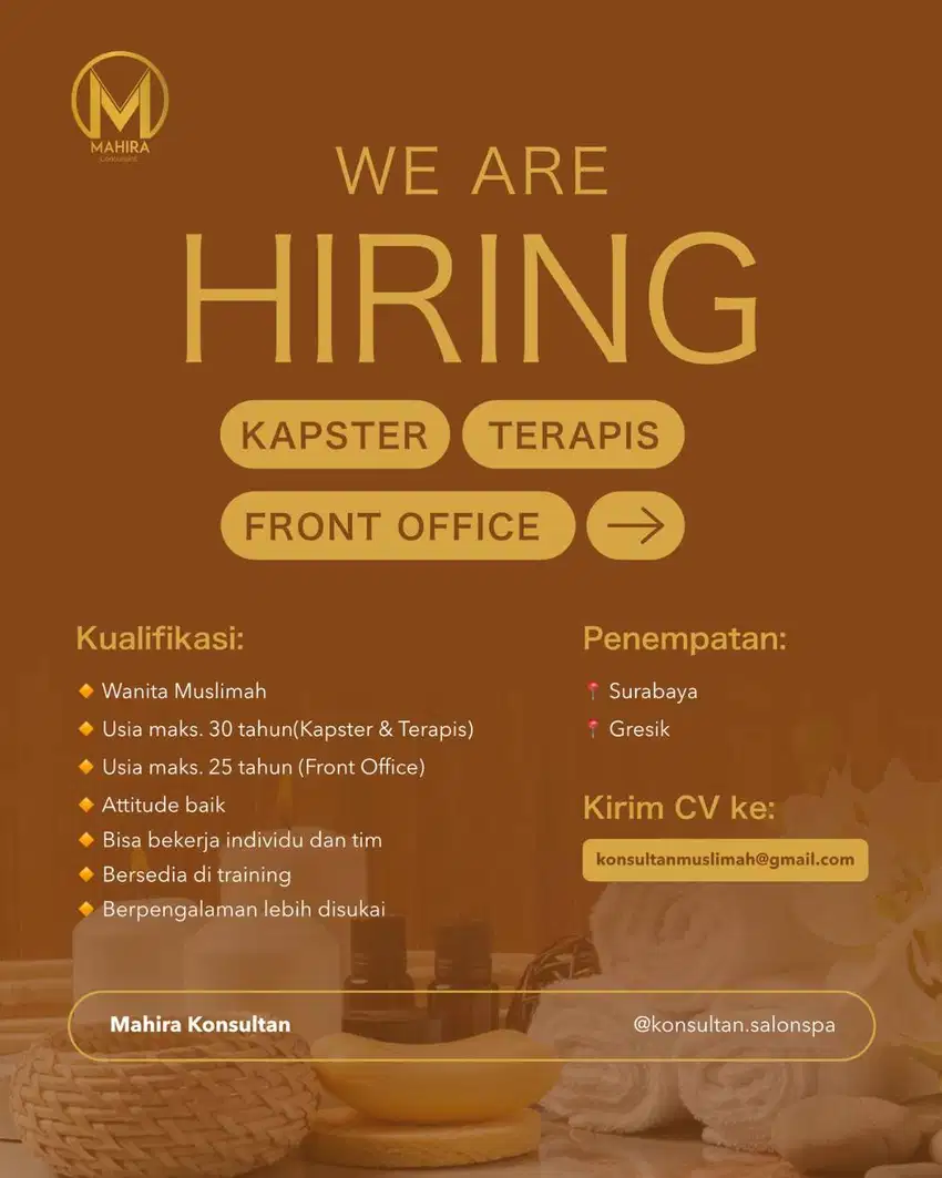 LOKER GRESIK KAPSTER TERAPIS SALON SPA