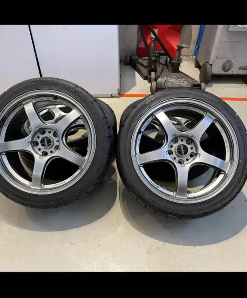 Velg AME tracer GTV R18 matt hyper silver ori for civic, city, alphard