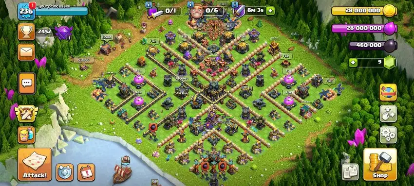 Akun Clash of Clans (CoC) TH17 Hampir MAX