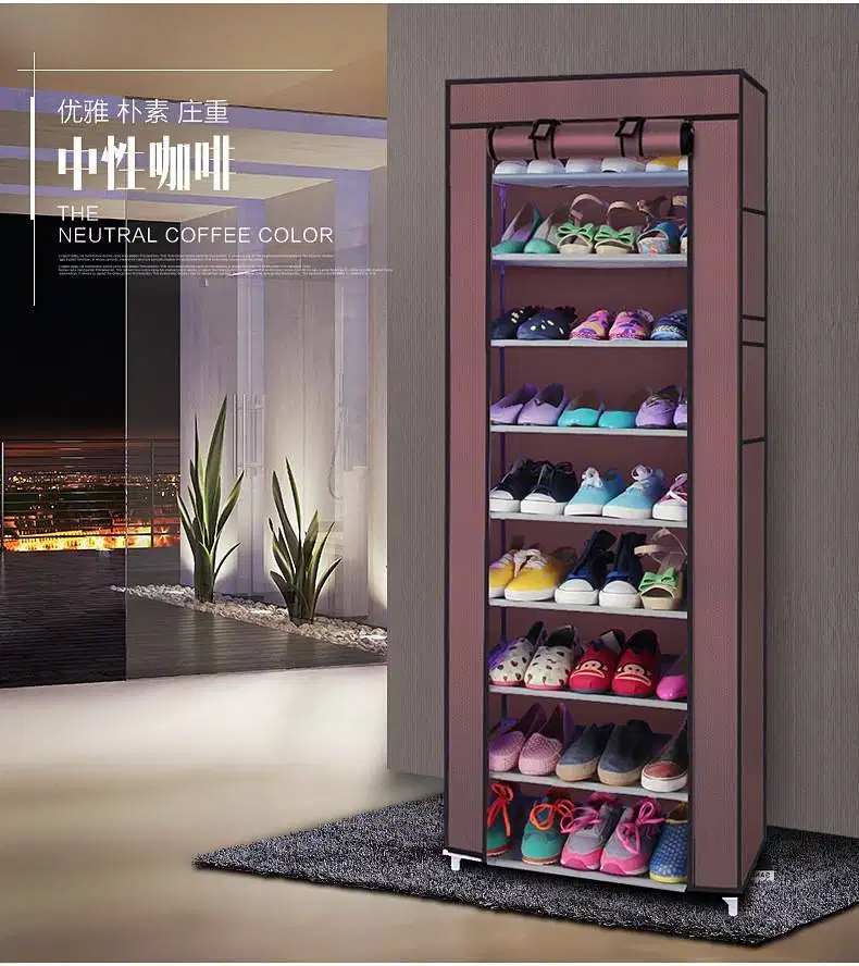 Rak Sepatu 10 Susun Rack Lemari 10 Tingkat Shoes 10Susun Bahan Kain