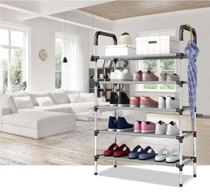 Rak Sepatu 5 Susun Payung Holder Lemari Sepatu Hitam 5 Tingkat 5Susun