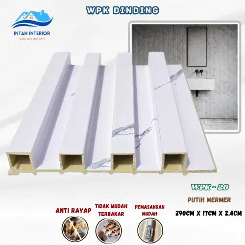 Wall Panel Wpc Dekorasi Dinding 290/WPK- Putih Mermer Dekorasi Dinding