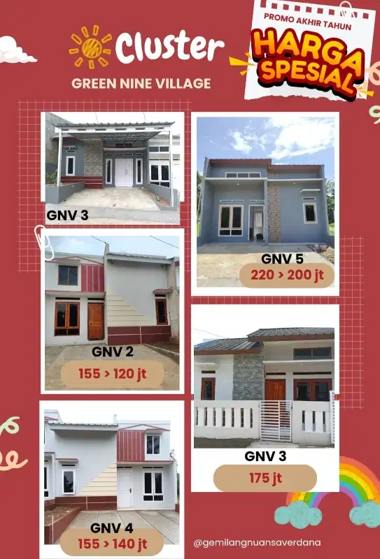 CLUSTER GNV-4 hunian di dekat stasiun Cilejit Bogor