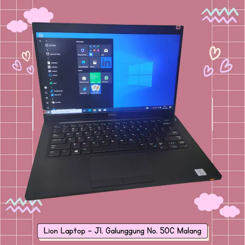 Core i7 Gen-8 RAM 8GB/256GB SLIM Mulus Dell Latitude 7390 [08|04]
