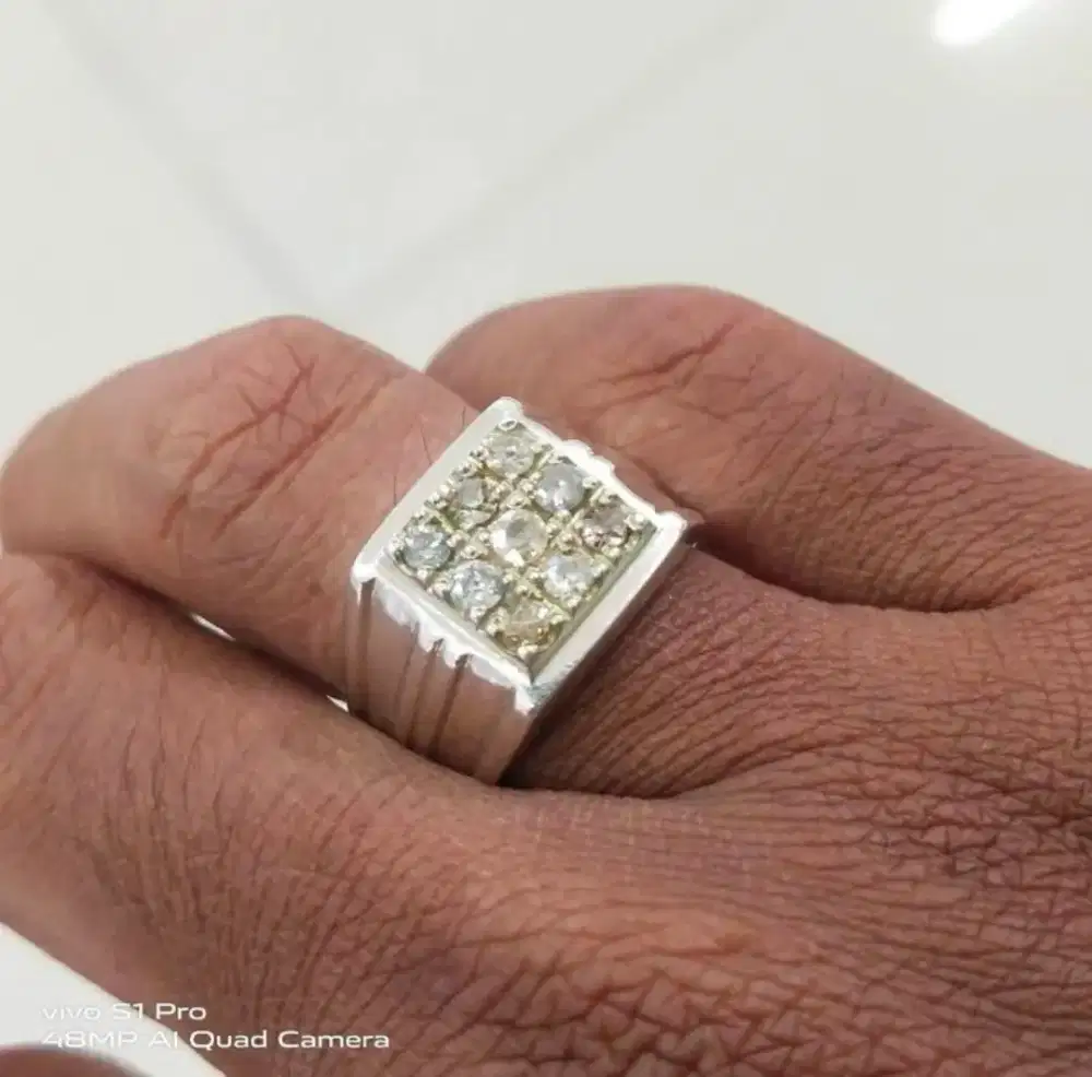 cjncin Berlian ring perak