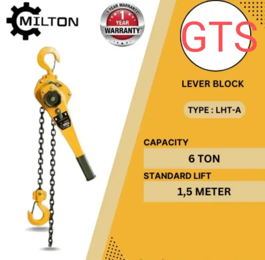 LEVER BLOCK TYPE LHT-A CAP. 6 TON X 1,5 METER .