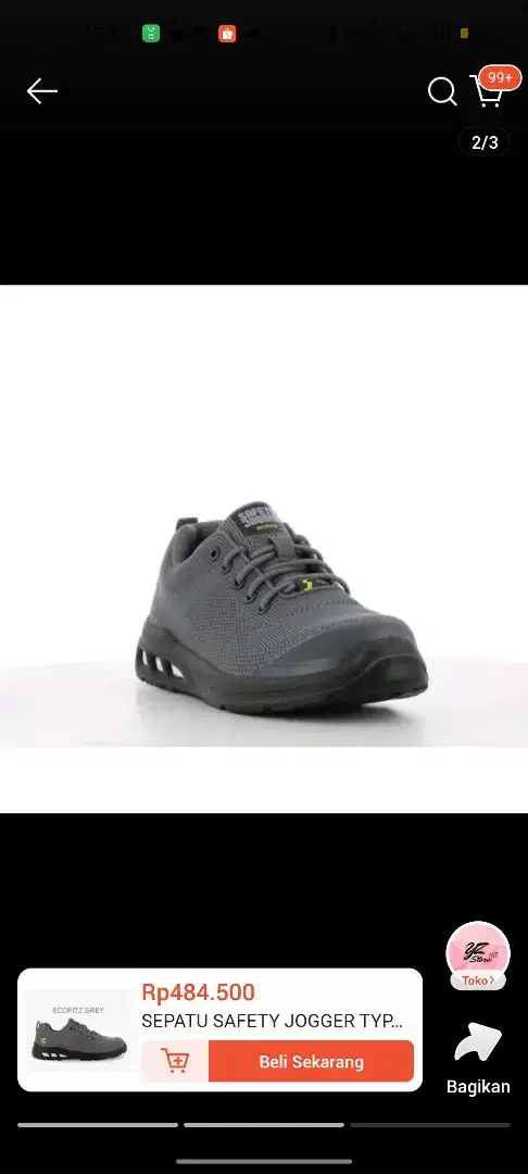SEPATU SAFETY JOGGER TYPE ECOFITZ LOW SIP SRC Colour GREY