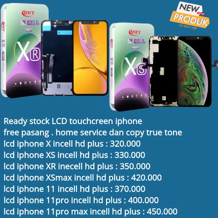 lcd iphone new free pasang dan home service