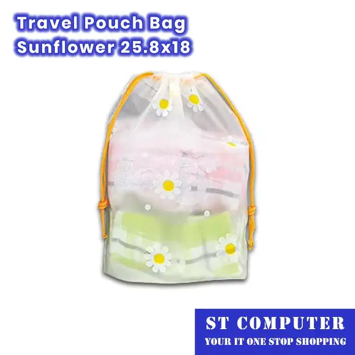 Travel Pouch Bag Sunflower 25.8x18 Isi 6