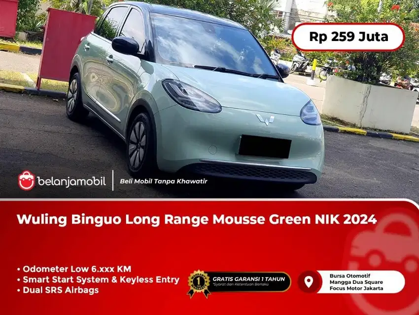 [ LOW KM 6RB ] Wuling Binguo Long Range Mousse Green NIK 2024 2025