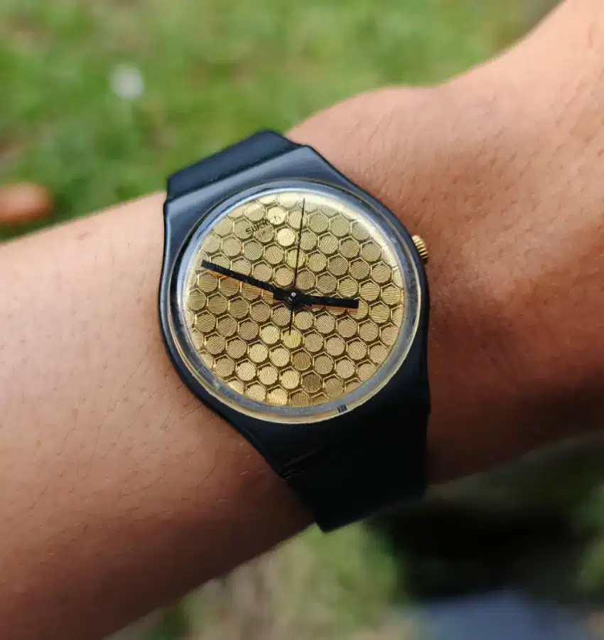 Swatch Bigsize Honeycomb Dial Fullset Kondisi Bagus