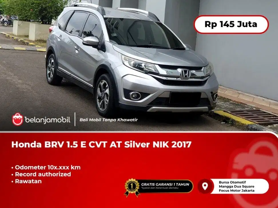 [ WARRANTY ] Honda BRV BR-V BR V 1.5 E CVT AT Silver 2017/2018