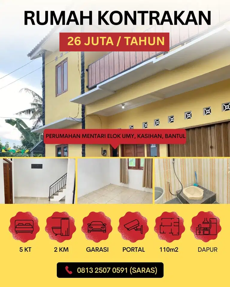 DIKONTRAKKAN RUMAH DEKAT UMY, ISI, ALMA ATA