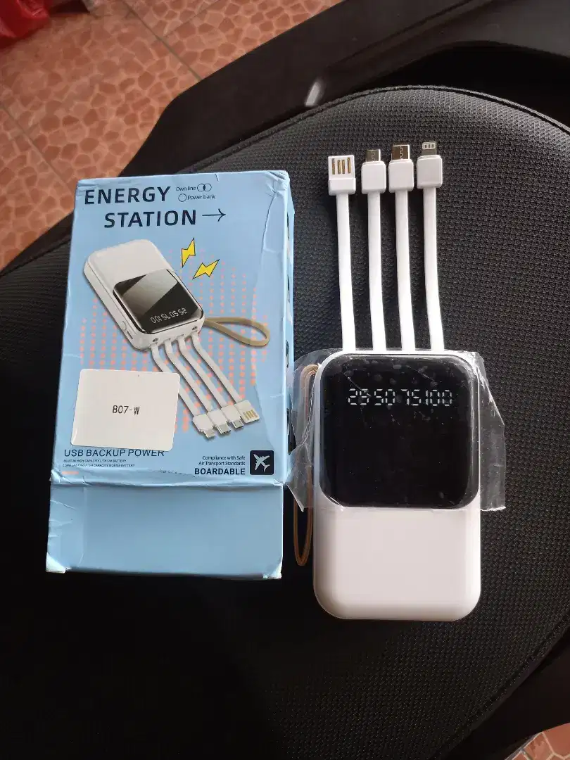 Powerbank universal 20000mah led display with 4 kabel cas