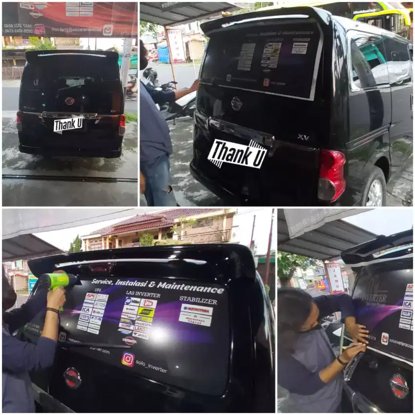 Stiker oneway mobil sticker kaca belakang branding scotlet & one way