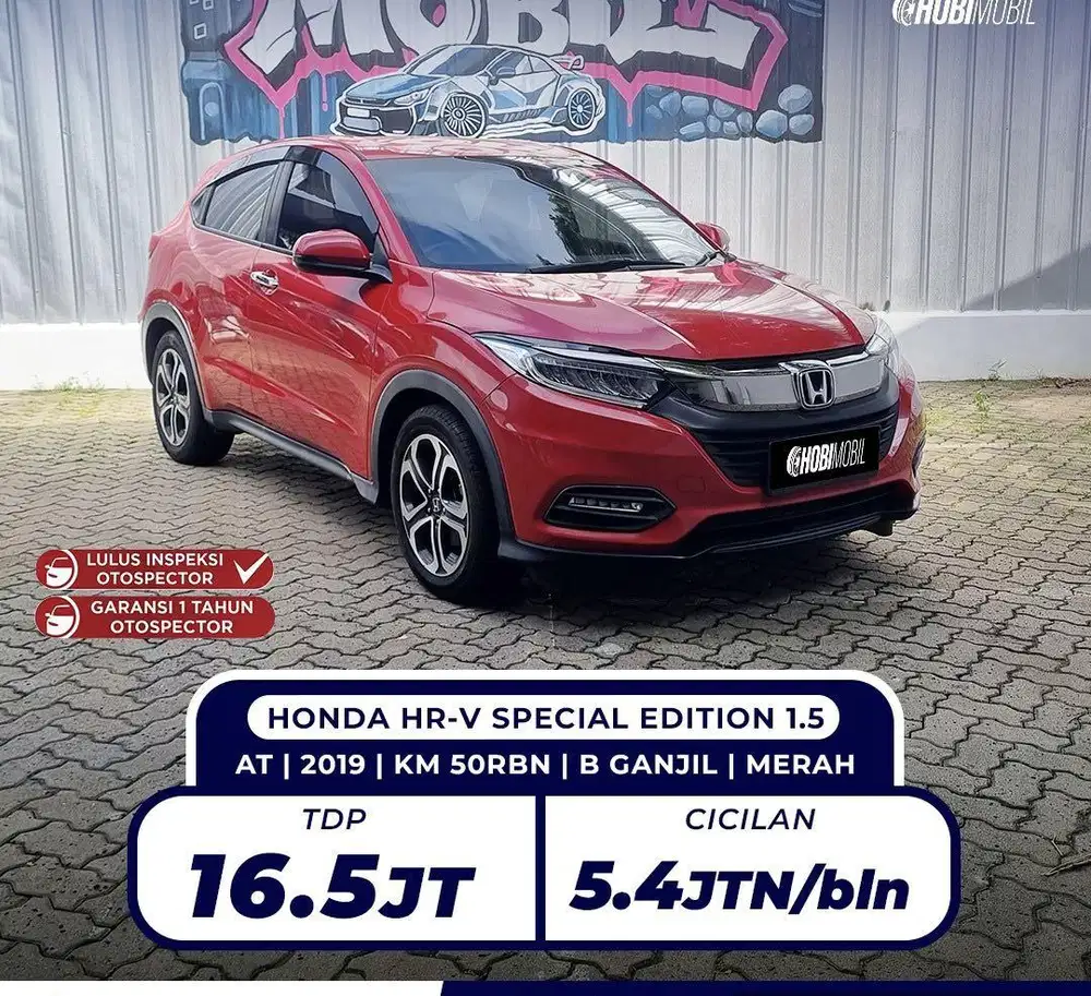 TERMURAH FREE ANGSR 3x DP 16,5JT HRV SE 1.5 MATIC 2019 (HOBIMOBIL)