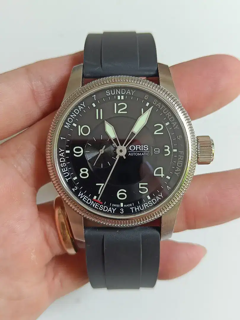 Oris big crown pointer day big size 44 mm original bekas sangat bagus