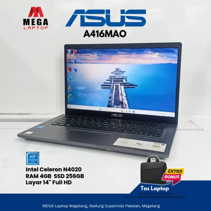 Laptop Asus A416MAO Second Mulus Garansi Celeron Ram 4 SSD 256 Backlit