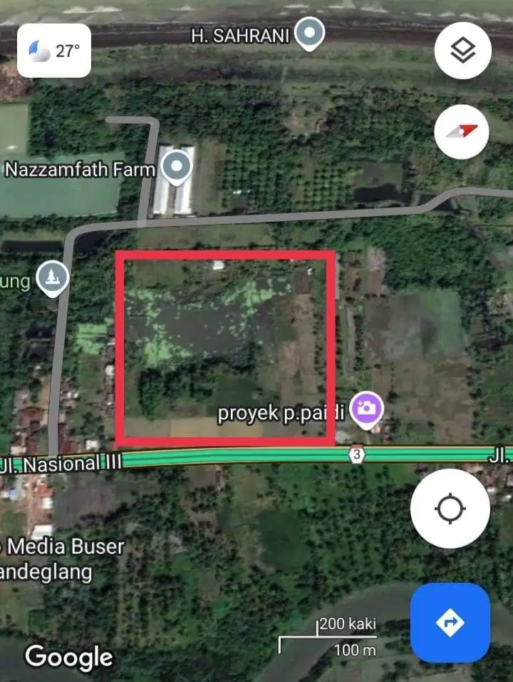 Dijual Tanah Premium Jalan Raya Panimbang Desa Tegal Papak Banten