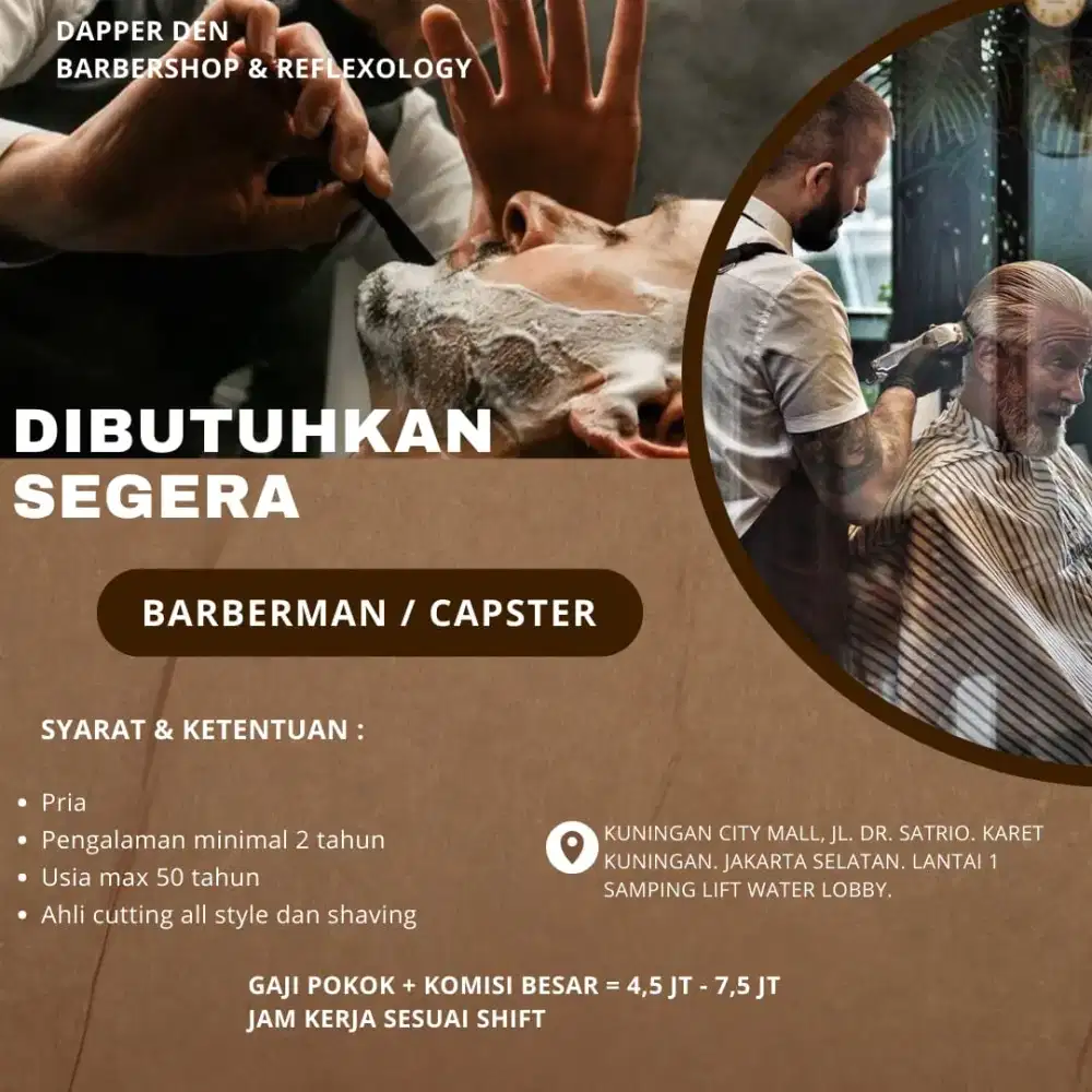 BUTUH CEPAT CAPSTER BARBERSHOP