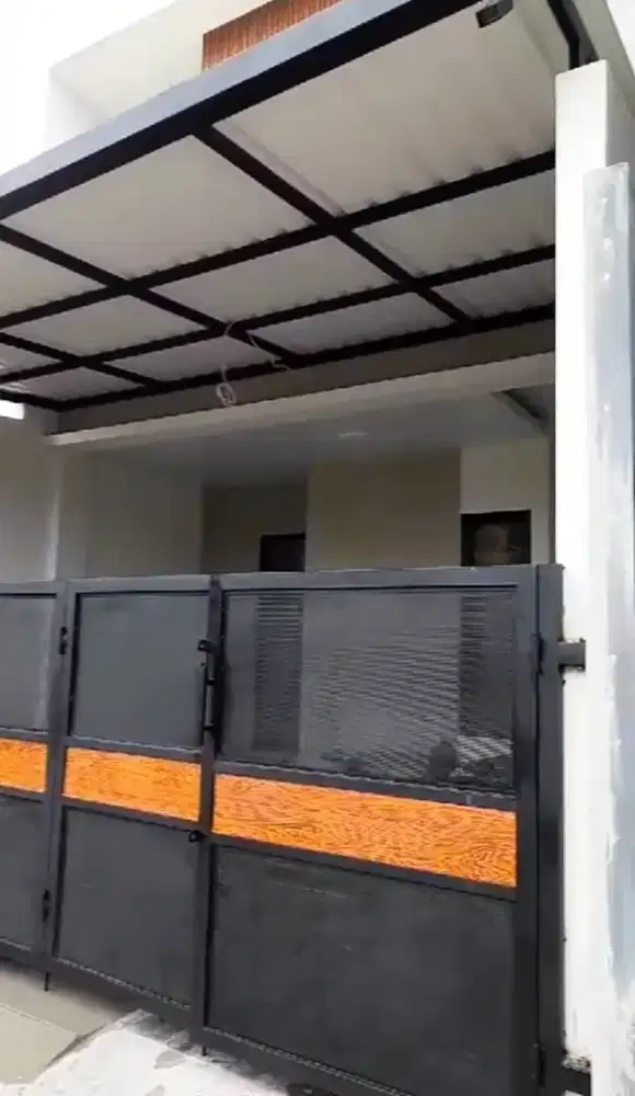 Kanopi alderon double sheet talang air besi