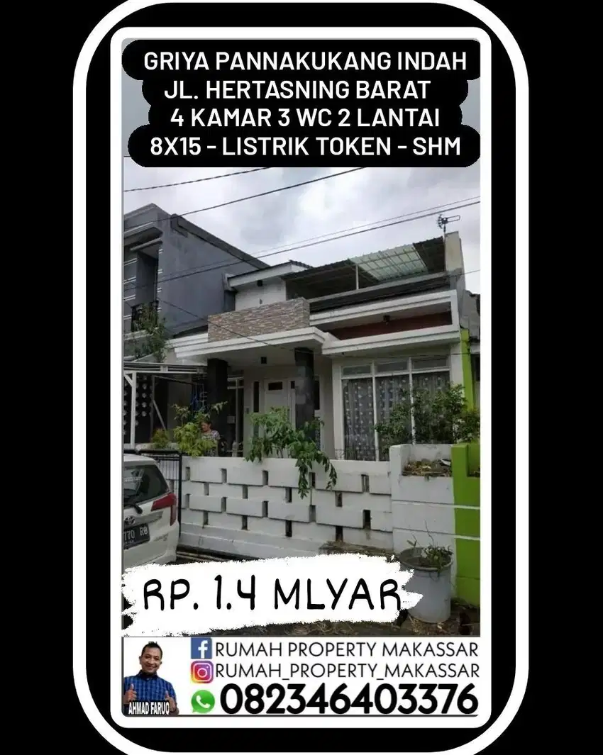 Griya Pannakukang Indah Jl. Hertasning Barat II  4 Kmr 3 WC 8X16-2 Lti